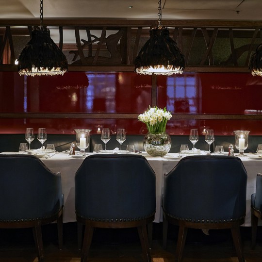 Poets corner table at Corrigan's Mayfair