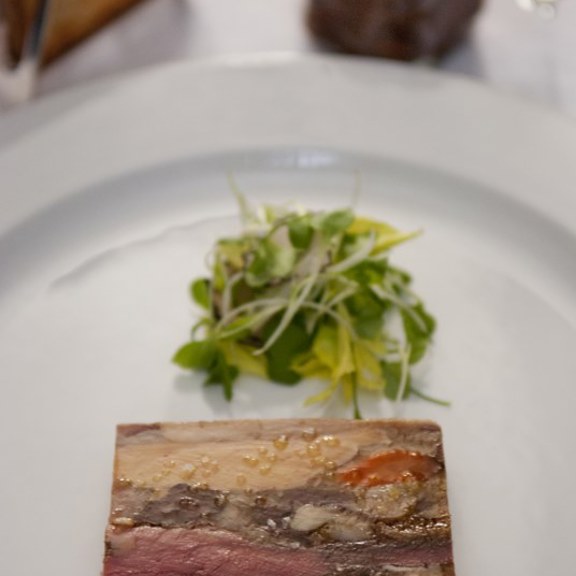 Game terrine on a plate