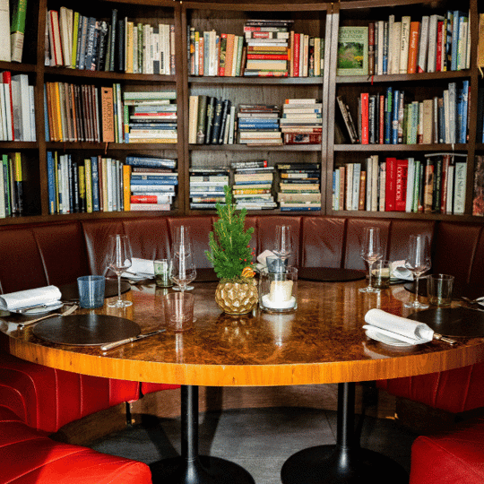 Kitchen Library table at Corrigan's Mayfair