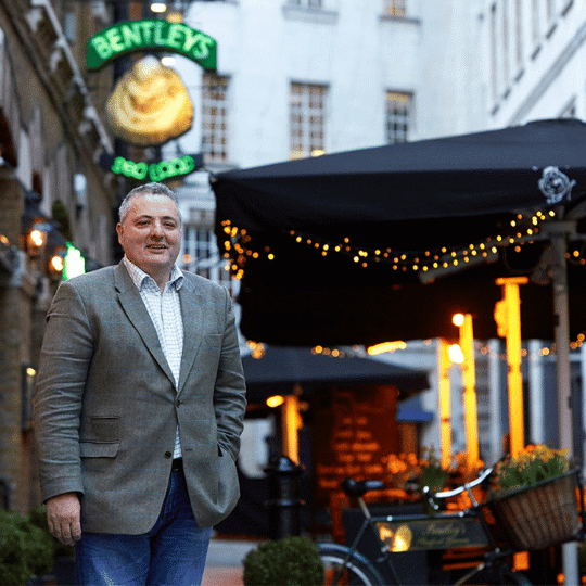 Richard Corrigan outside Bentley's