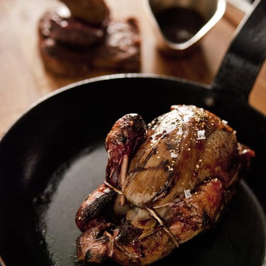 Grouse in a pan