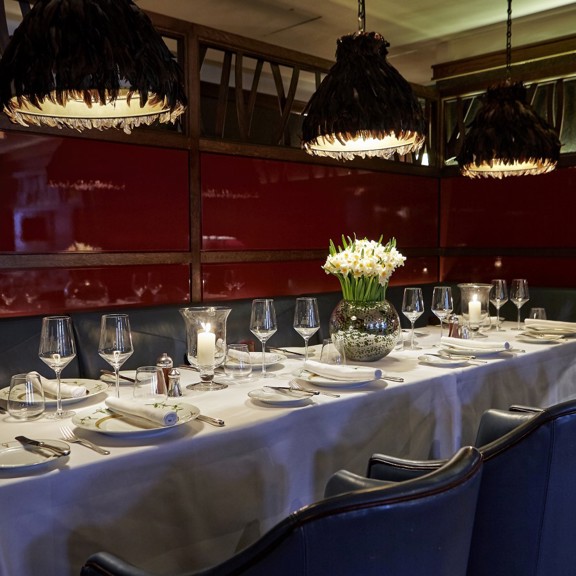 Poets corner table at Corrigan's Mayfair